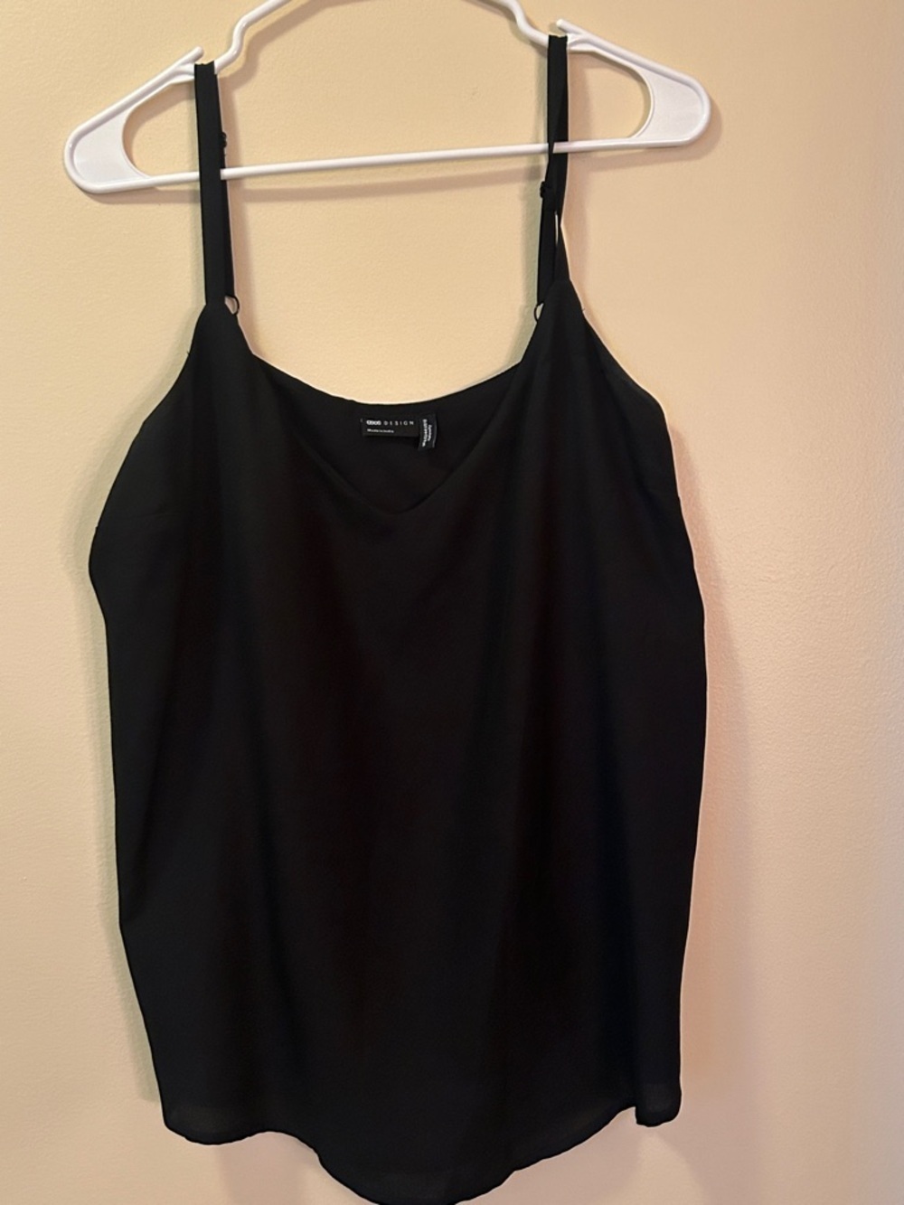 ASOS Black V-Neck Adjustable Strap Cami Top